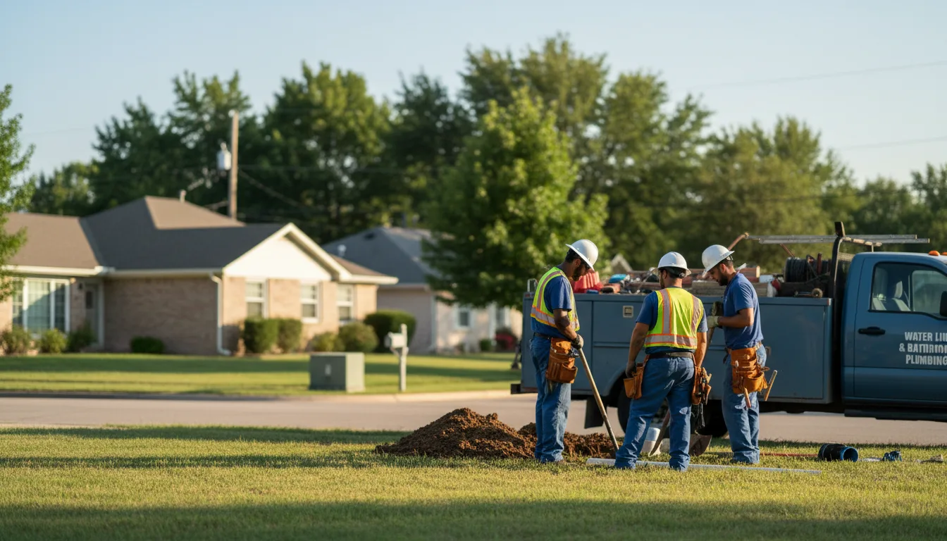 Residential water line and bathroom plumbing service in Westport, IN